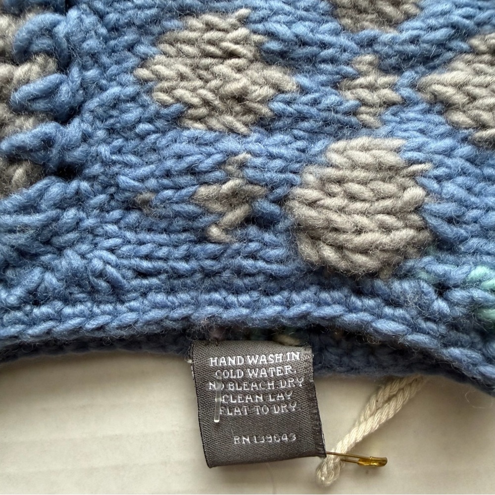 Free People Blue and Green Crochet Lana Cowl Neck Warmer by French Knot-One Size - Picture 9 of 10